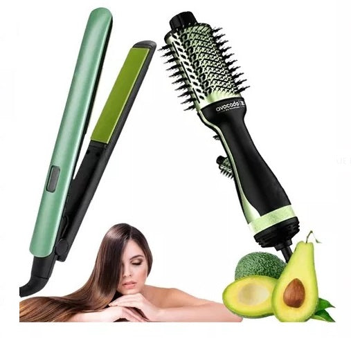COMBO CEPILLO SECADOR + PLANCHA AGUACATE