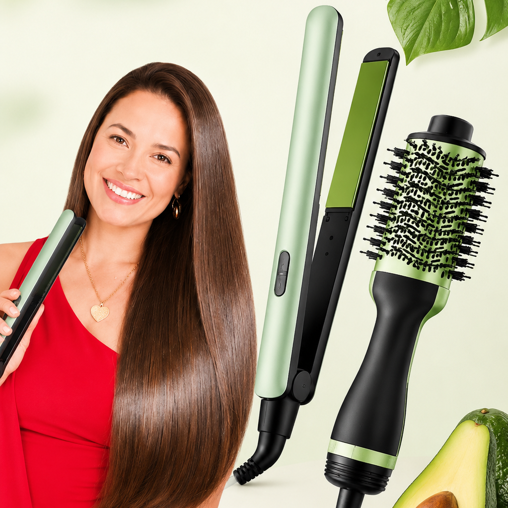 🔥 PROMOCIÓN ESPECIAL- 🎉 ¡Compra el alisadora y llévate la cepillo secador TOTALMENTE GRATIS! 💚🥑 💎
