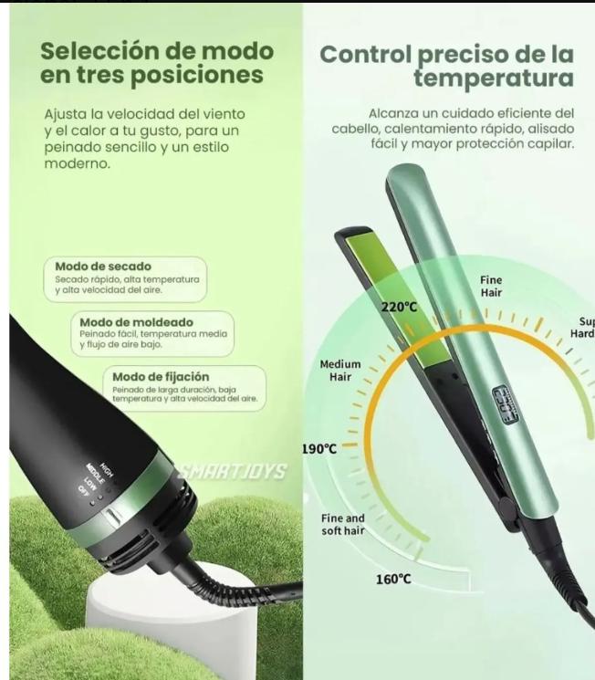 🔥 PROMOCIÓN ESPECIAL- 🎉 ¡Compra el alisadora y llévate la cepillo secador TOTALMENTE GRATIS! 💚🥑 💎
